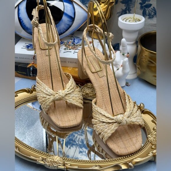 🆕 LOEFFLER RANDALL 🧿 NWOT Riya Braided Mignon Knot Mid-Heel Sandal, Sz 8 - Picture 5 of 16